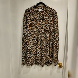 Leota Jada Blouse in ginger root brown, leopard print, 2X
